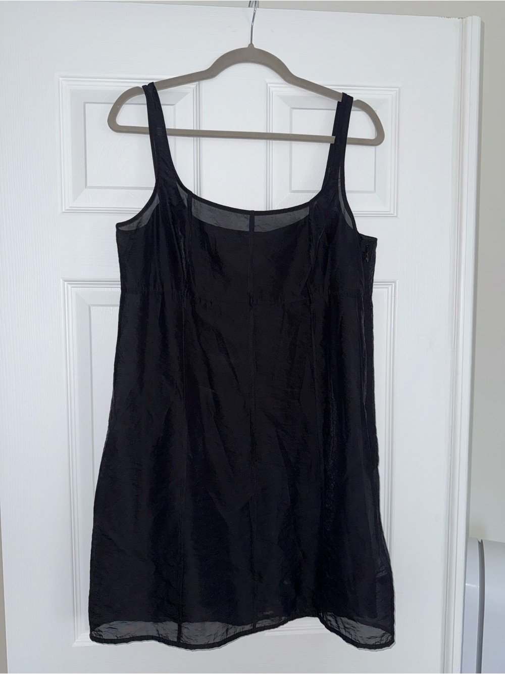 J. Crew Black Mini Slip Dress